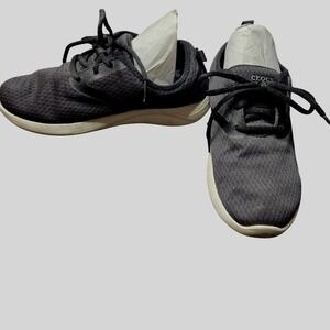 Crocs LiteRide Sneakers Womens 7 Black Lace Up Athletic Shoes Gym Orthothotic